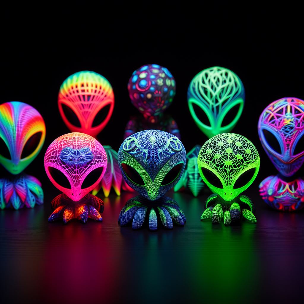 Art numérique Alien coloré 1